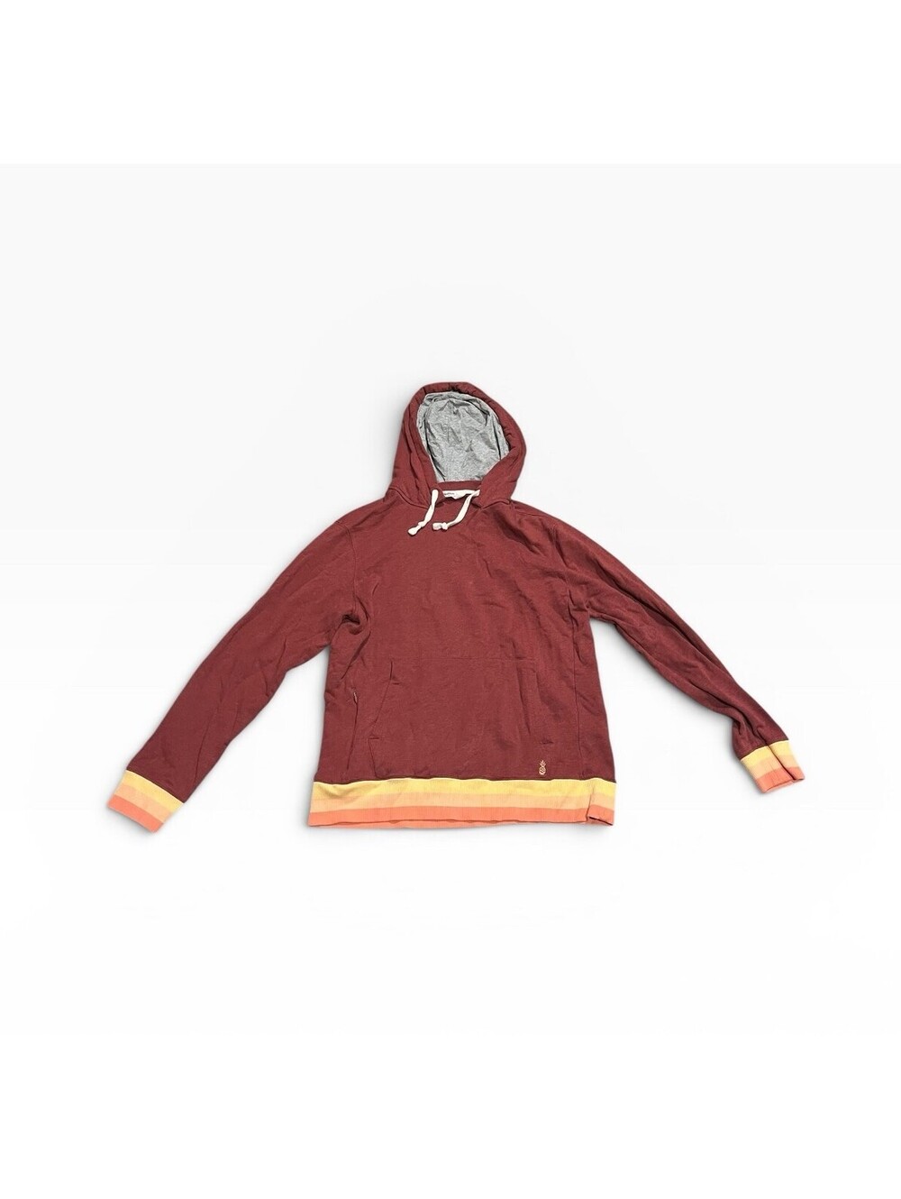 Chubbies loungewear Burgundy Hoodie with Striped Hem pineapple medium